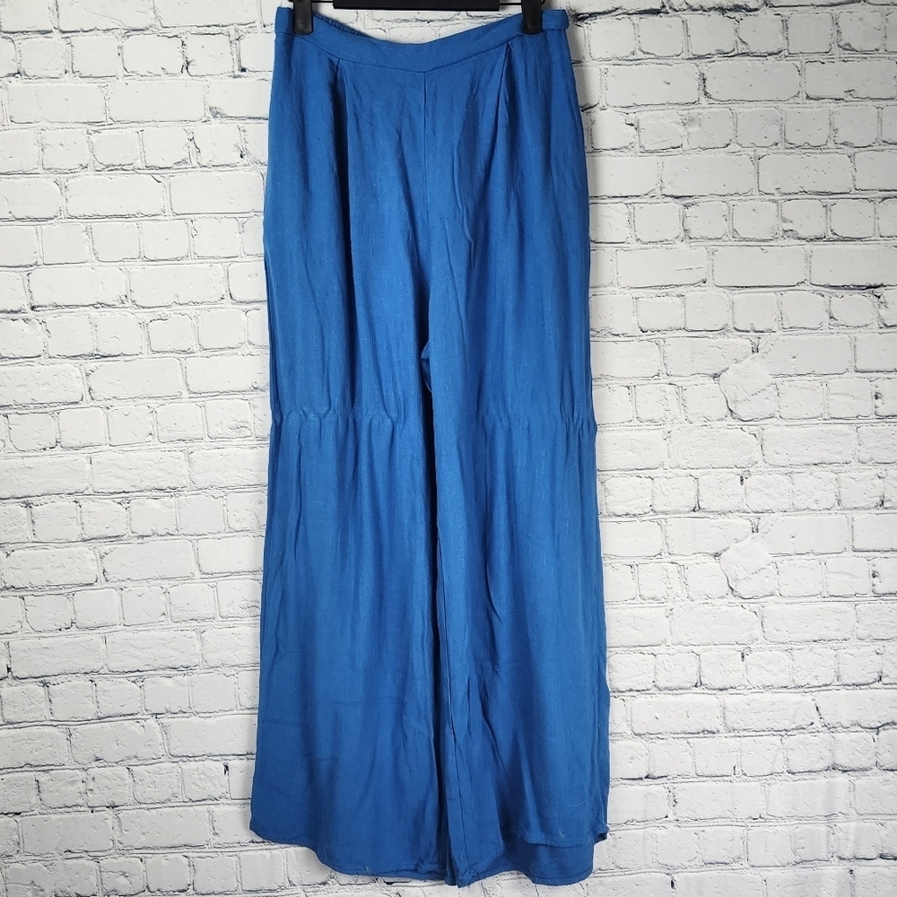 Sienna Sky Size L Blue Wide-Leg Pants - Picture 3 of 5
